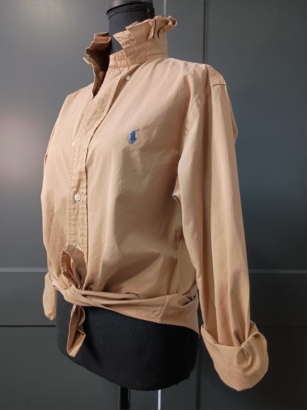Upcycled Women's Ralph Lauren Ruffled Collar Shirt #138